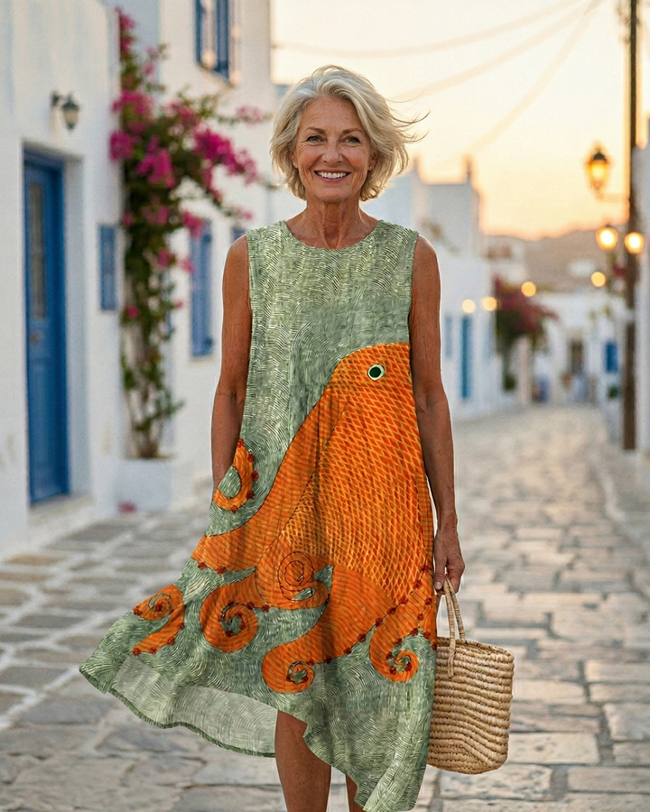 Dana | Oceanblå Midikjole