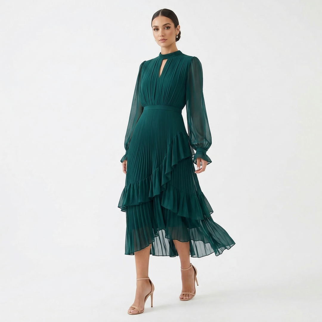 Róisín - Pleated Dress with Wide Sleeves