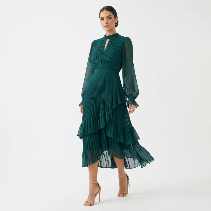 Róisín - Pleated Dress with Wide Sleeves