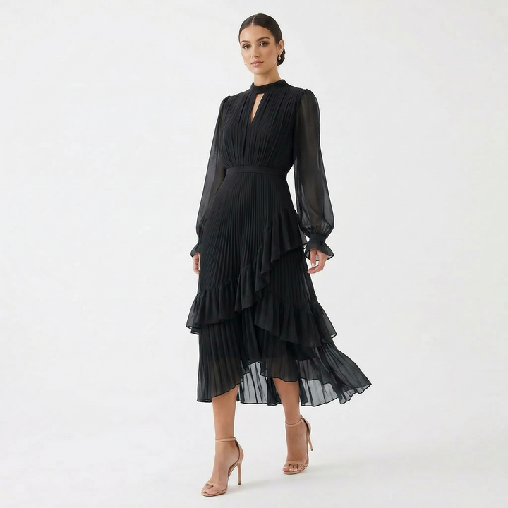 Róisín - Pleated Dress with Wide Sleeves
