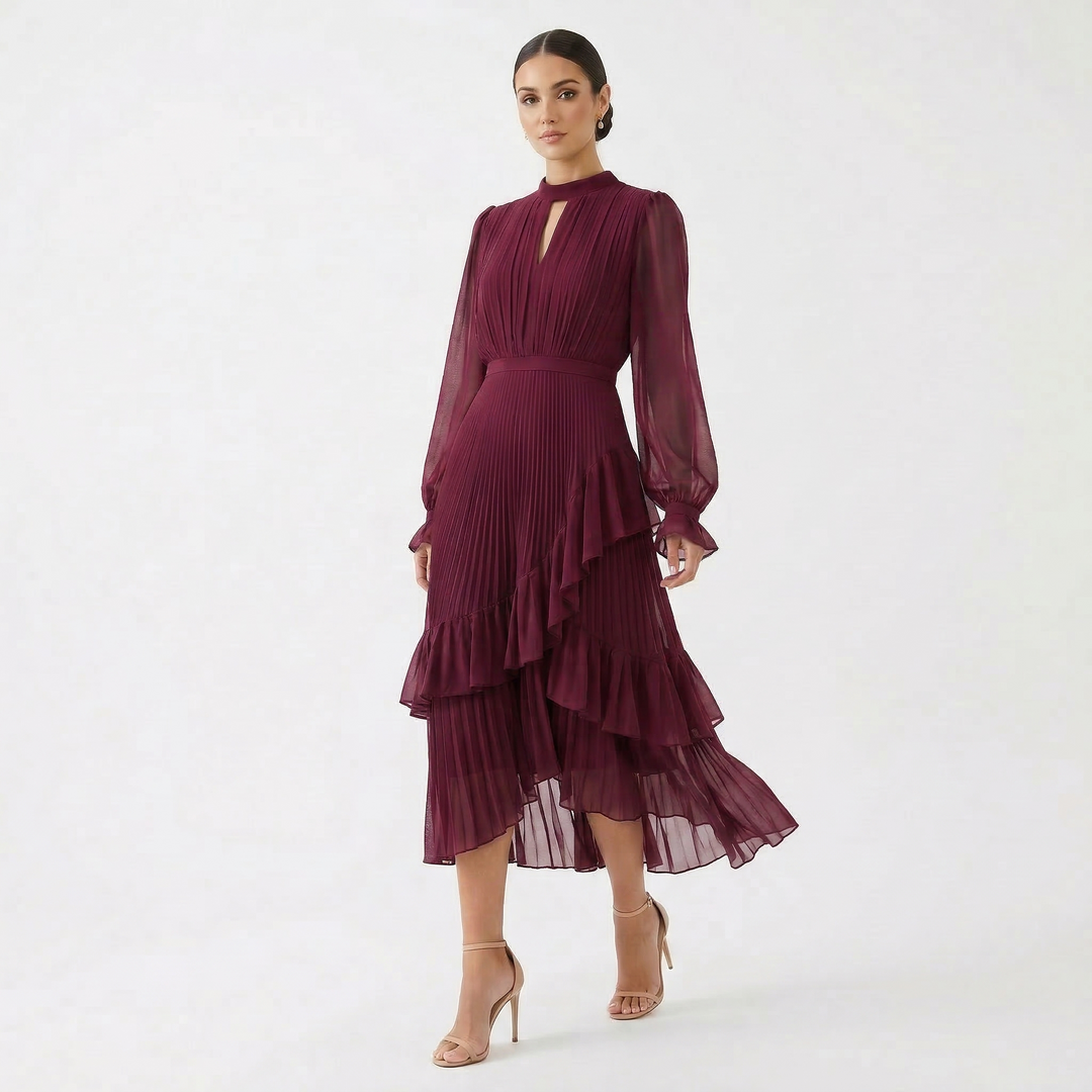 Róisín - Pleated Dress with Wide Sleeves