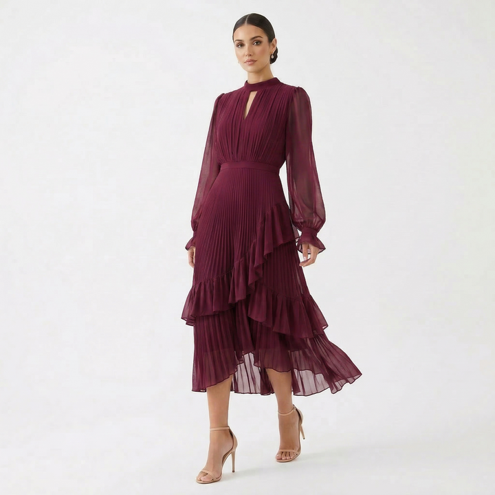 Róisín - Pleated Dress with Wide Sleeves