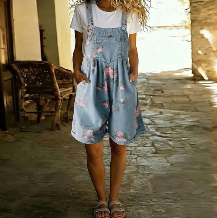 Jonna™ | Vintage floral denim jumpsuit