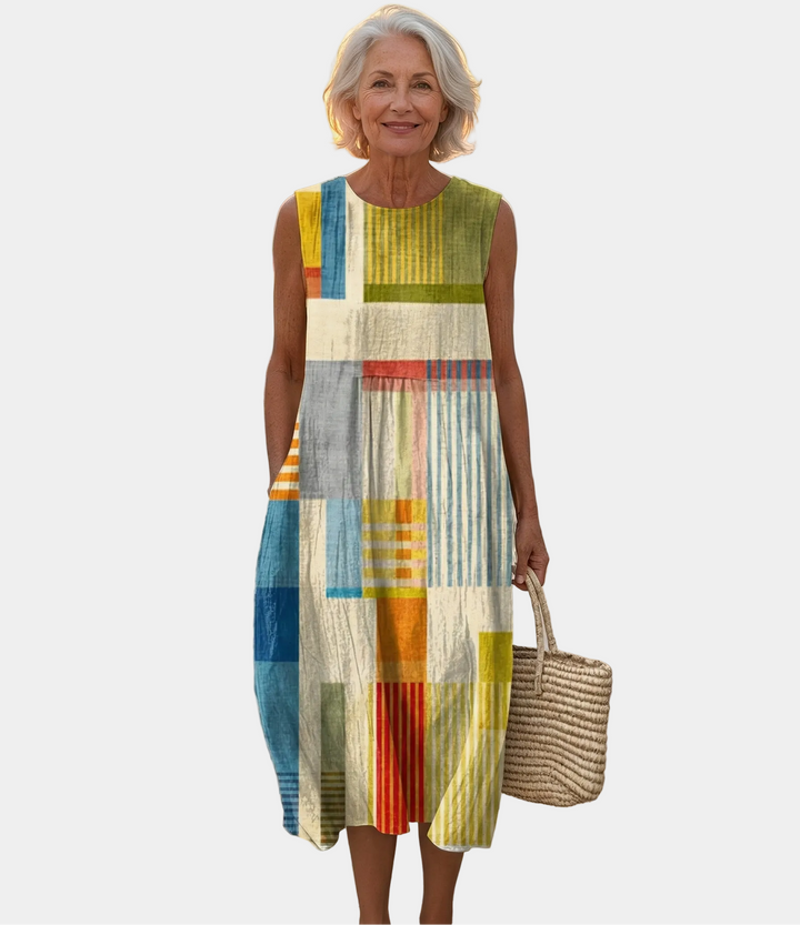 Vibeke | Geometric Midi Dress