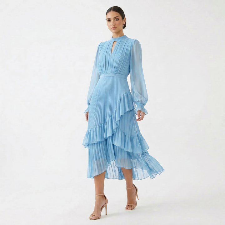 Róisín - Pleated Dress with Wide Sleeves