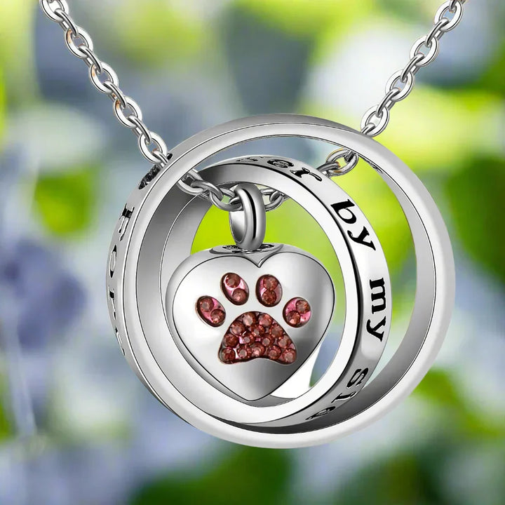 «You are no longer with me, forever in my heart» - Stainless Steel Ash Necklace with Imprint