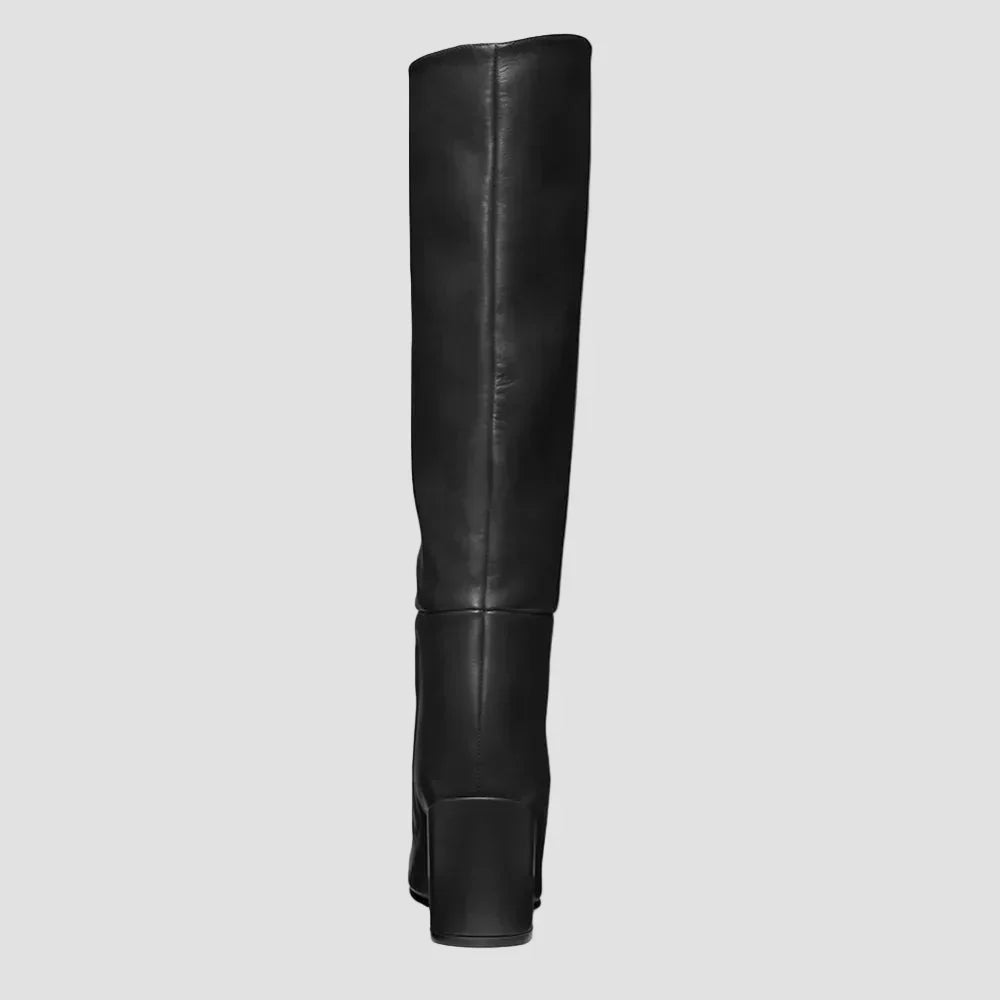 Siobhán - Black Over-the-Knee Boots with a Wide Heel