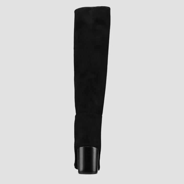 Siobhán - Black Over-the-Knee Boots with a Wide Heel