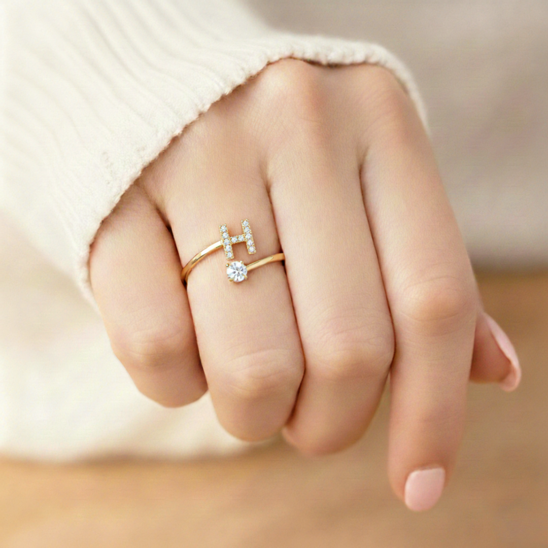 Camille - Adjustable ring with initials