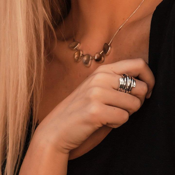 Sinéad - Bold Retro Ring in Gold-Plated Silver