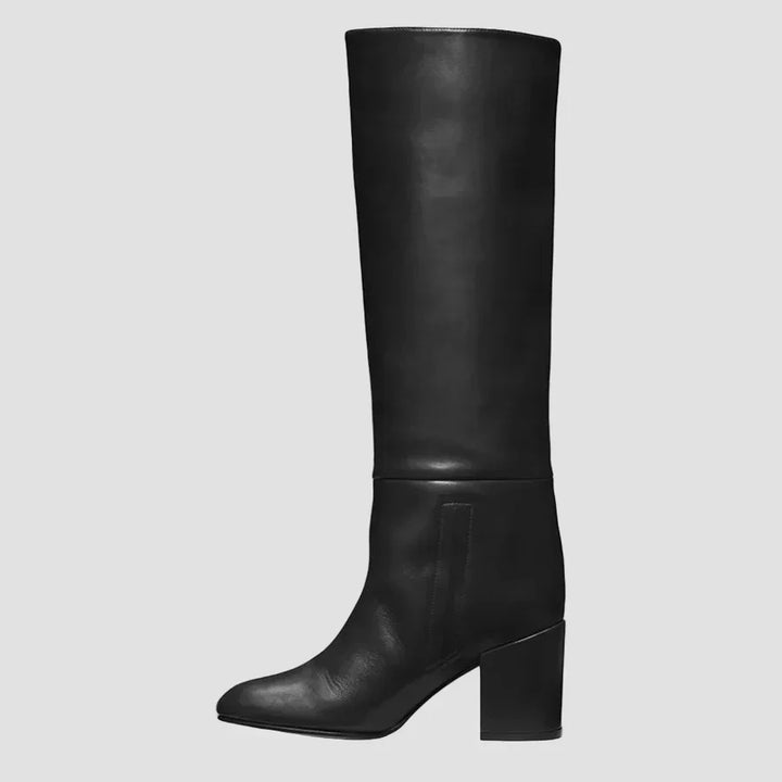 Siobhán - Black Over-the-Knee Boots with a Wide Heel