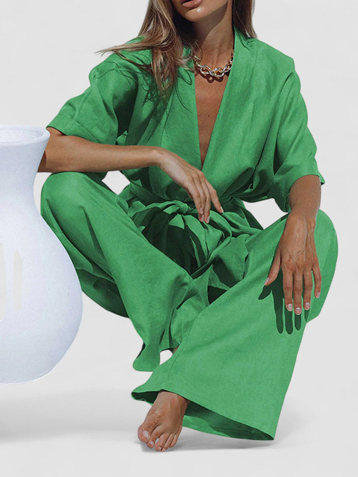Oversized Pants Set, Tied at the Waist