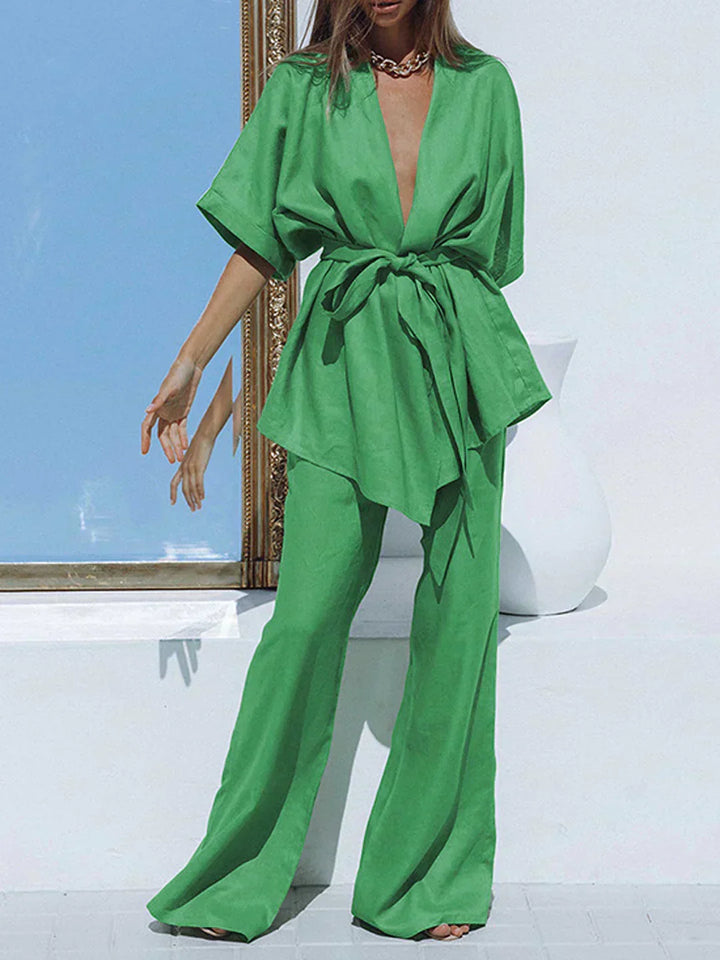 Oversized Pants Set, Tied at the Waist