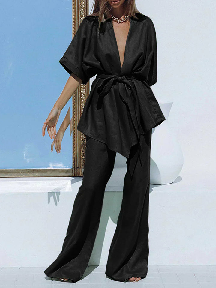 Oversized Pants Set, Tied at the Waist