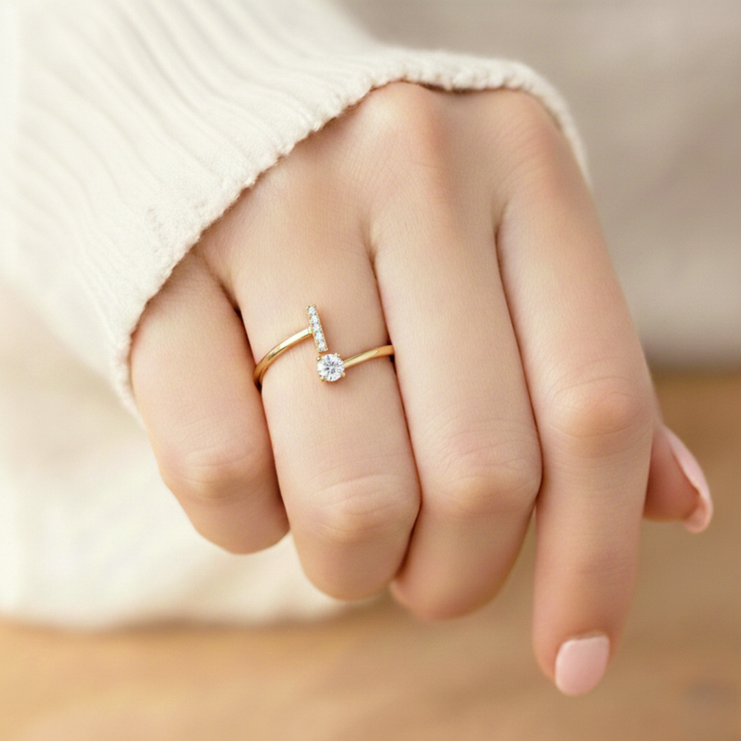 Camille - Adjustable ring with initials