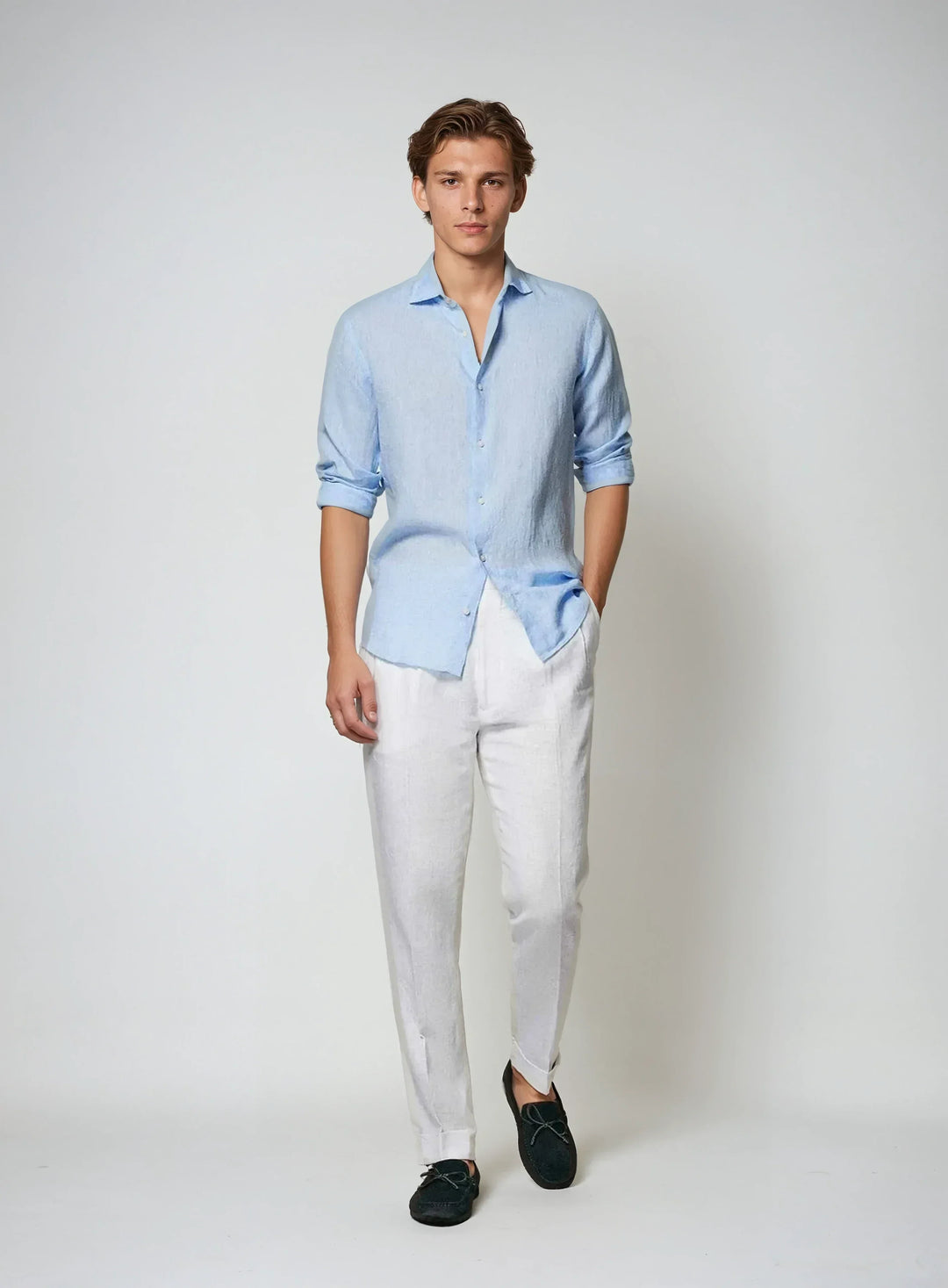Essential linen shirt - Light blue