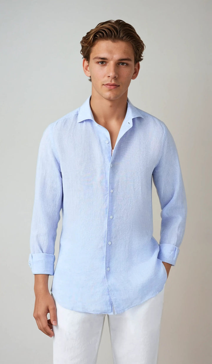 Essential linen shirt - Light blue