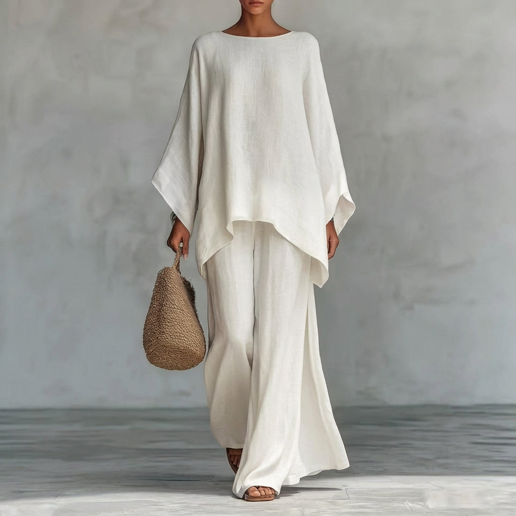 Orla - Two-Piece Set with Long Sleeves and Wide-Leg Trousers