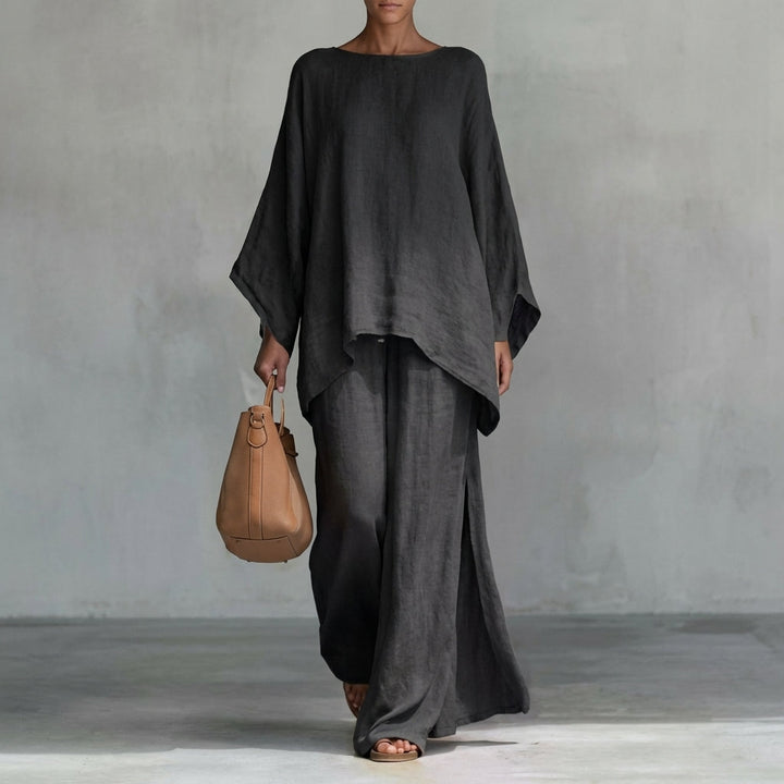 Orla - Two-Piece Set with Long Sleeves and Wide-Leg Trousers