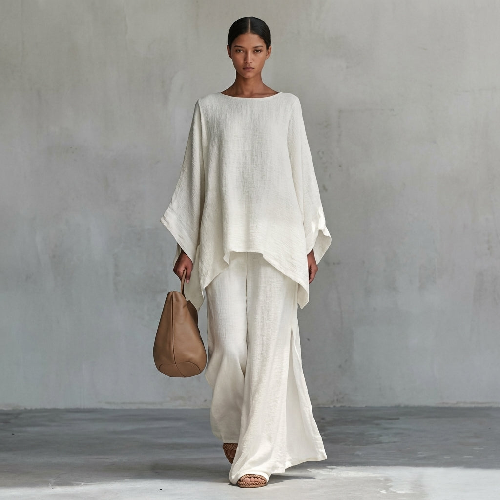Orla - Two-Piece Set with Long Sleeves and Wide-Leg Trousers