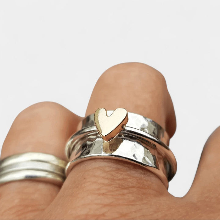 Fionnuala - Romantic Silver Ring with a Heart of Gold
