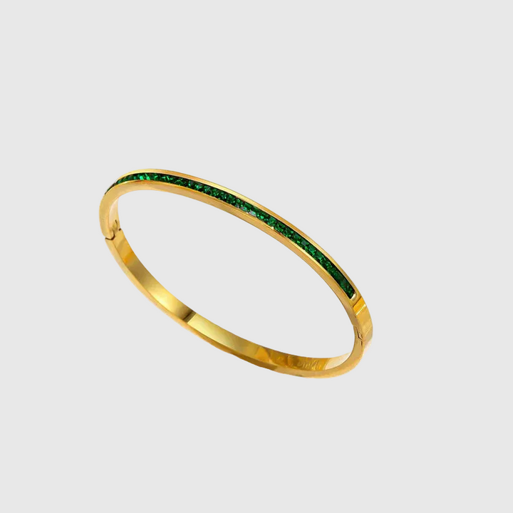 Leonora – Gold-plated bracelet with emeralds