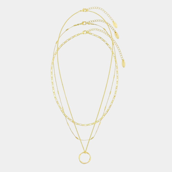 Ciara - Layered Necklace Set Golden Circle