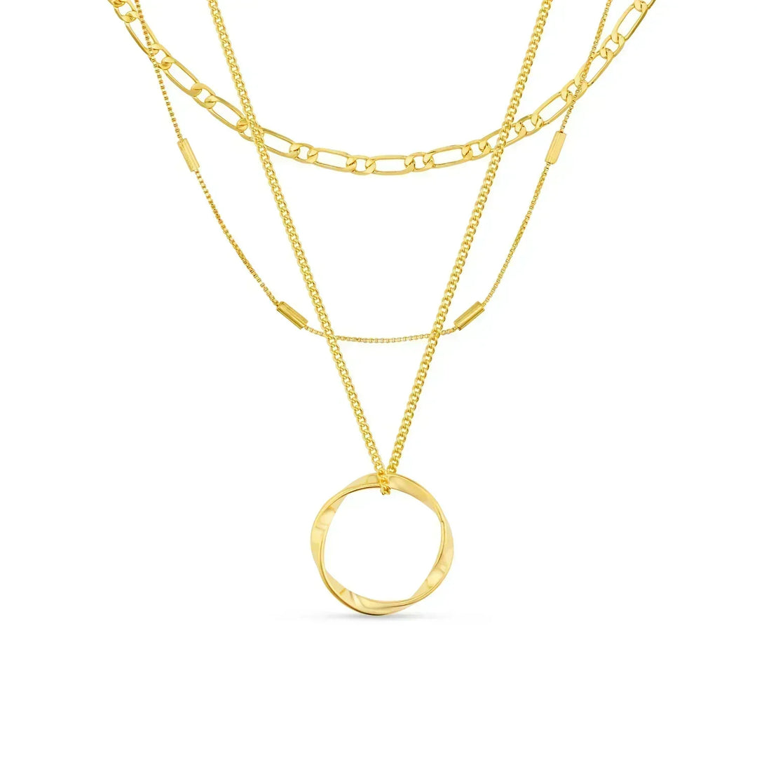 Ciara - Layered Necklace Set Golden Circle