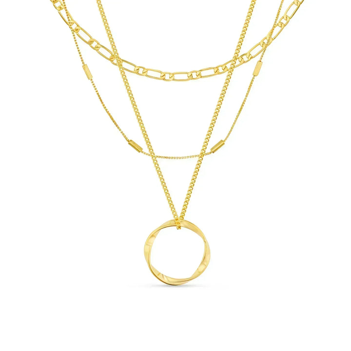 Ciara - Layered Necklace Set Golden Circle