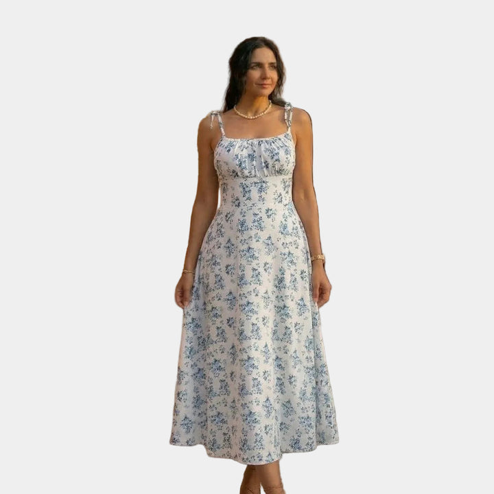 Gráinne | Dress with Thin Straps and Floral Print