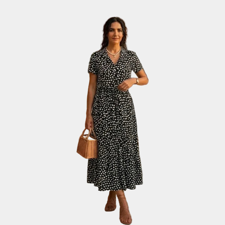 Gry | Vintage dress with floral print and short sleeves