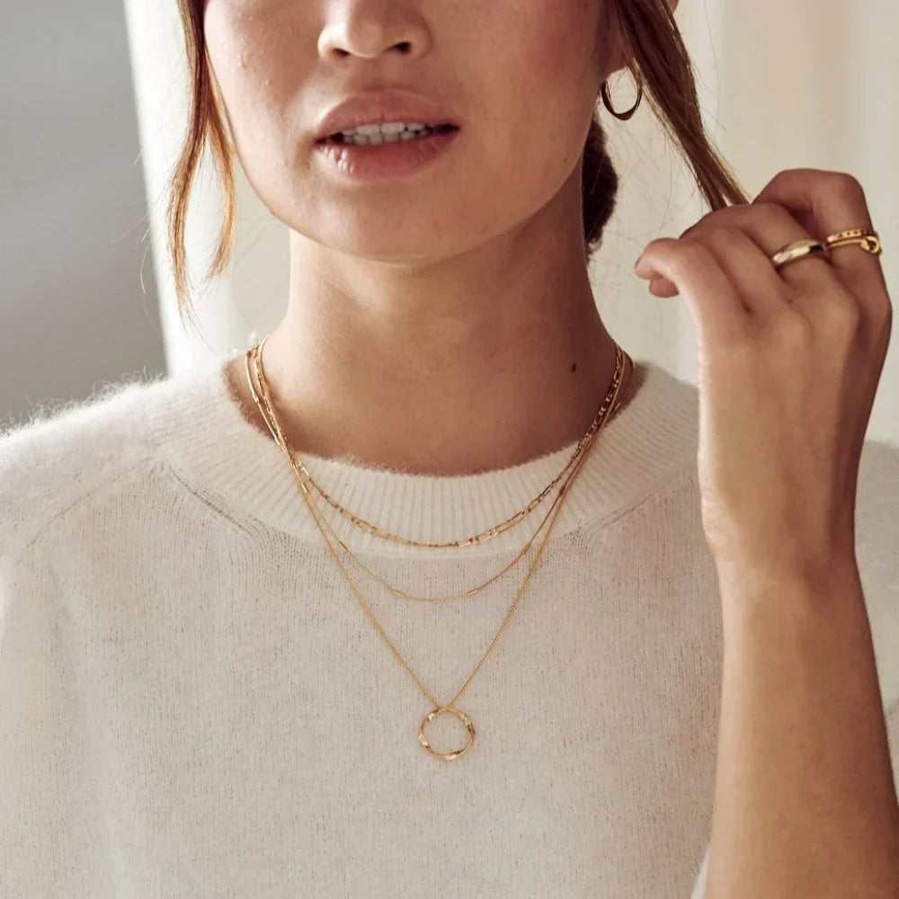 Ciara - Layered Necklace Set Golden Circle