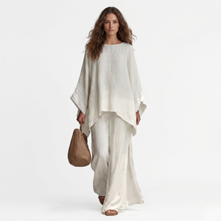 Orla - Two-Piece Set with Long Sleeves and Wide-Leg Trousers