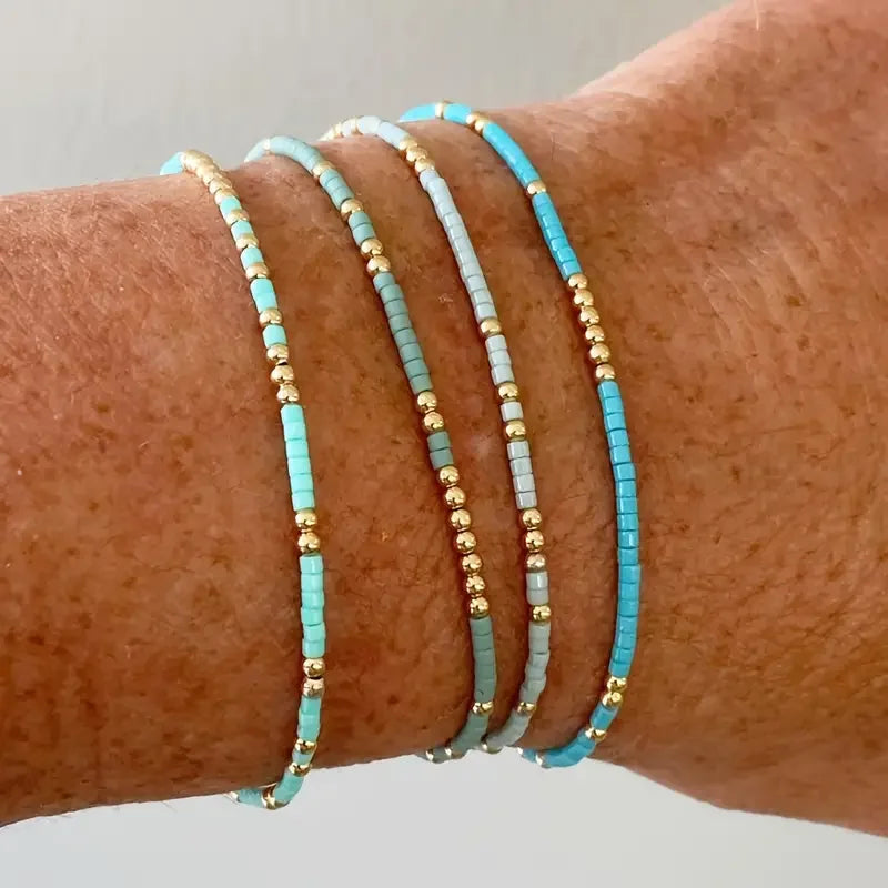 Armbåndssæt med Perler i Chic Bohemestil