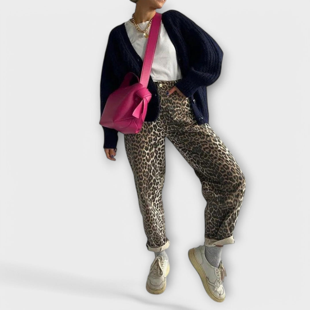 Saoirse - Vintage Leopard Print Jeans