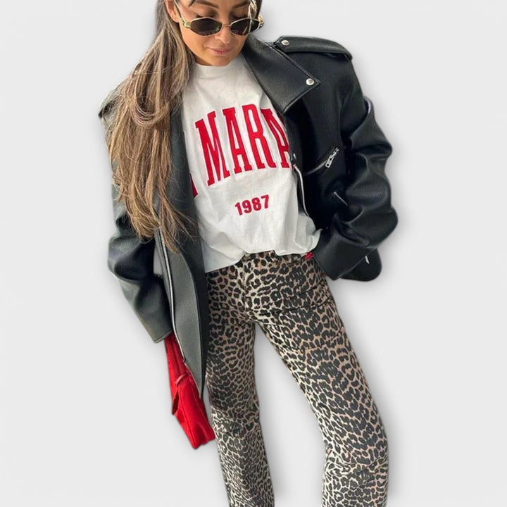 Saoirse - Vintage Leopard Print Jeans