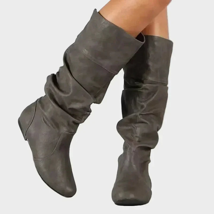 Vera - Relaxed Ankle Boots with Low Heel and Shaft