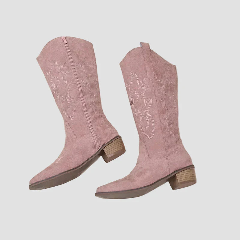 Aoife - Western Cowboy Boots in Suede