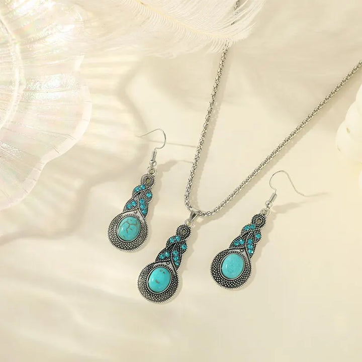 Short Vintage Turquoise Earrings