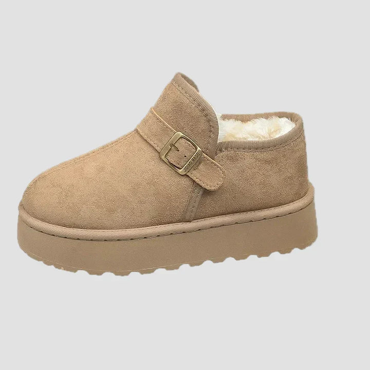 Nete - Warm ankle boots with faux fur lining and a suede-like finish