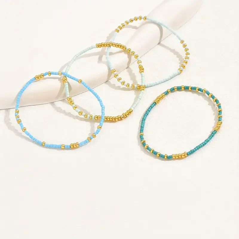 Armbåndssæt med Perler i Chic Bohemestil