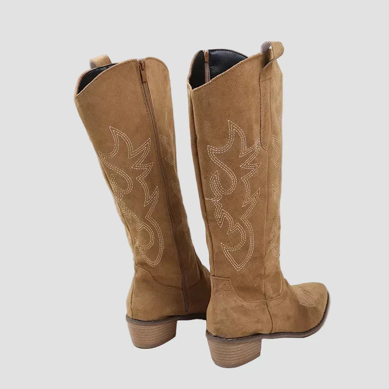 Aoife - Western Cowboy Boots in Suede