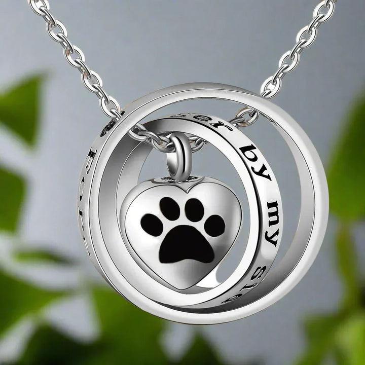 «You are no longer with me, forever in my heart» - Stainless Steel Ash Necklace with Imprint