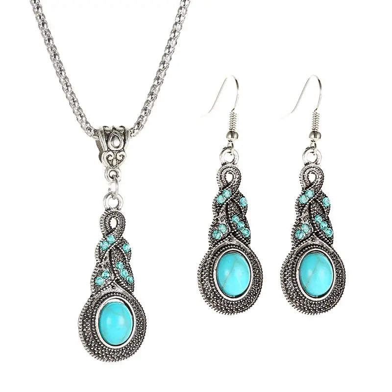 Short Vintage Turquoise Earrings