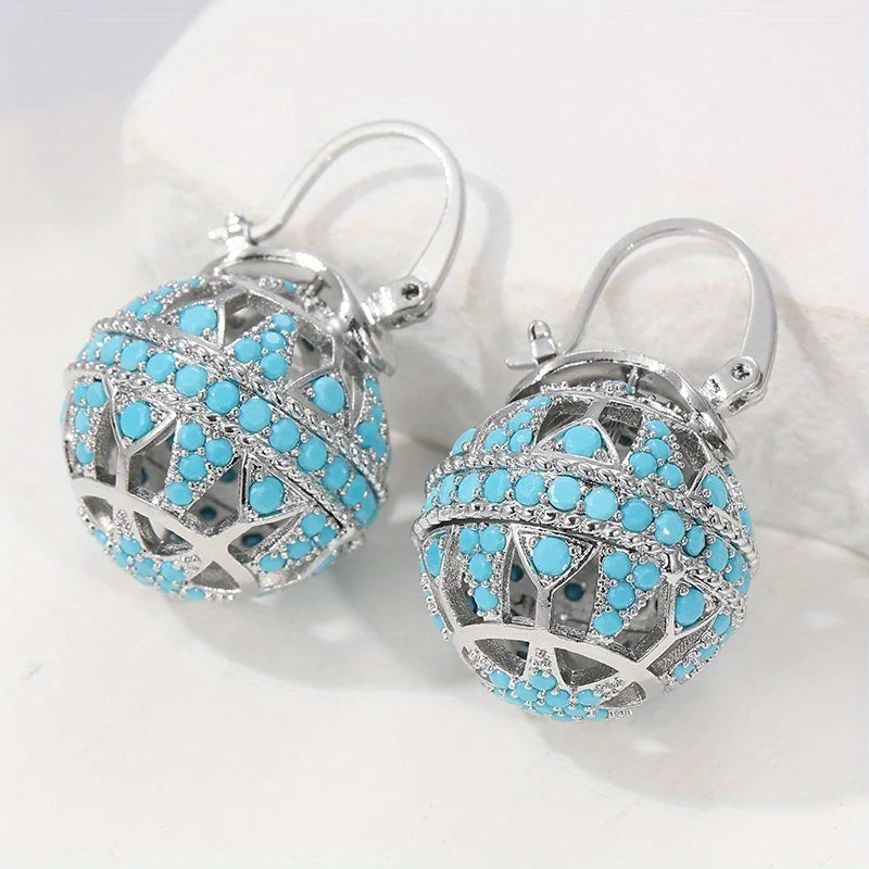 Earrings with Filigree Turquoise Bead