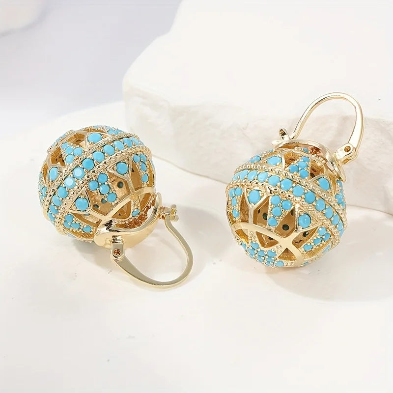 Earrings with Filigree Turquoise Bead