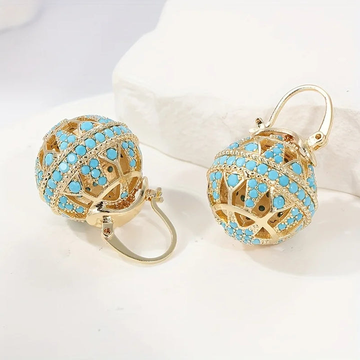Earrings with Filigree Turquoise Bead
