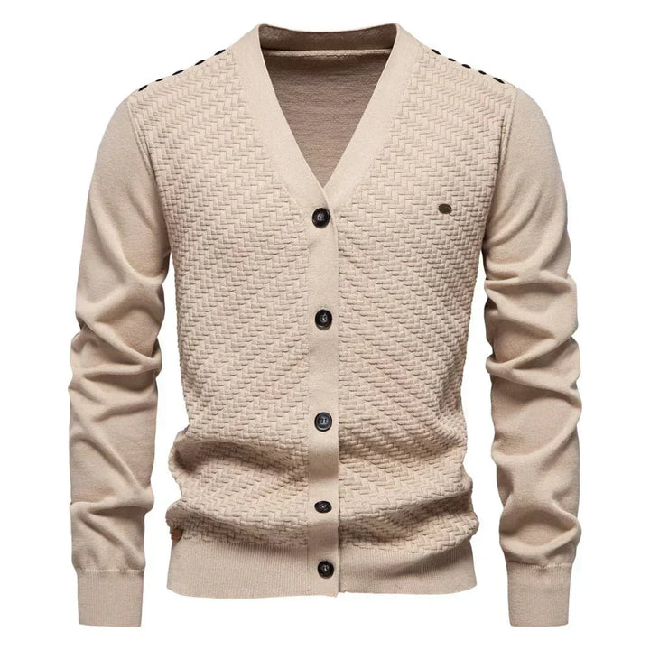 Holger | Warm men's cardigan with V-neck