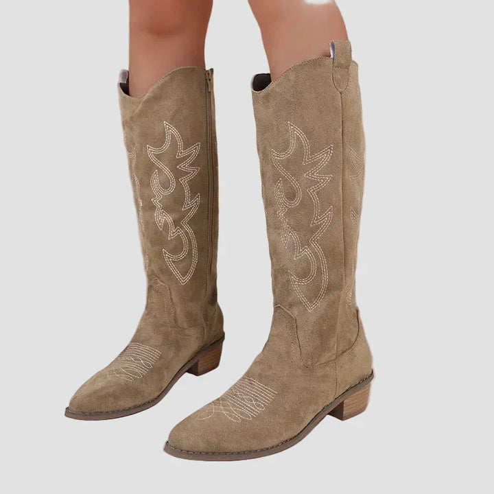Aoife - Western Cowboy Boots in Suede