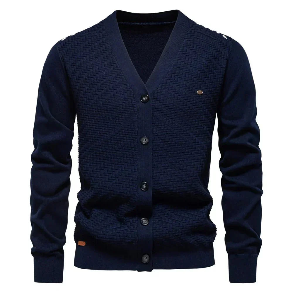 Holger | Warm men's cardigan with V-neck
